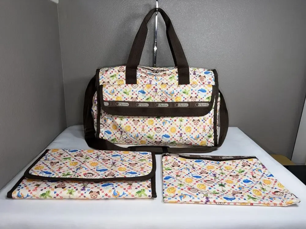 LeSportSac Island Cuties Hawaii Baby Travel Duffel Diaper Bag Changing Pad Pouch